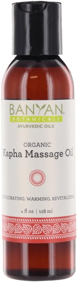 Banyan Botanicals Kapha Massage Oil ­– Organic Ayurvedic Massage Oil with Chitrak and Tulsi – Warms and Stimulates The Tissues and Invigorates The Mind – . – Non-GMO Sustainably Sourced Vegan