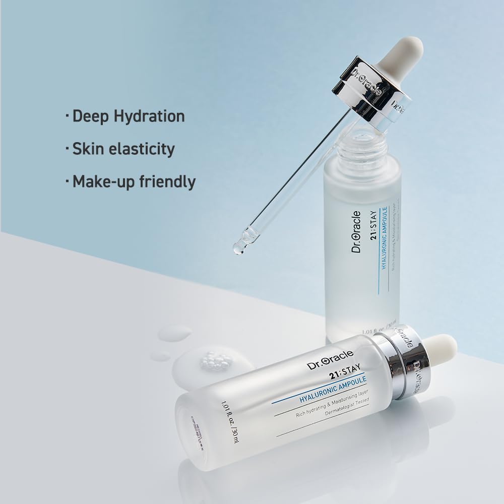 Dr.Oracle Ampoule Hyaluronic Acid Serum For Face Korean Skin Care - Moisturizer Essence Anti-Aging Serum, Intense Hydration Moisturizing K Beauty (0.57O.Z), Dermatologist Tested, Clinical Care : Beauty & Personal Care