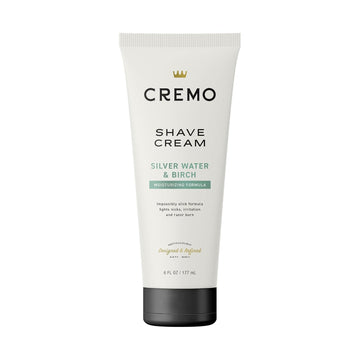 Cremo Silver Water & Birch Shave Cream, Astonishingly Superior Ultra-Slick Shaving Cream For Men, Fights Nicks, Cuts And Razor Burn, 6 Fl Oz