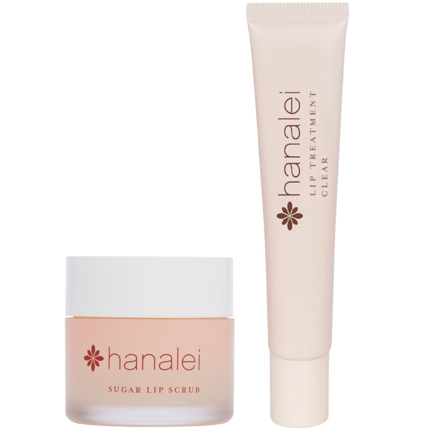 Hanalei Sugar Lip Scrub And Lip Treatment (Clear) Bundle, Made With Raw Cane Sugar And Real Hawaiian Kukui Nut Oil (Cruelty Free, Paraben Free)