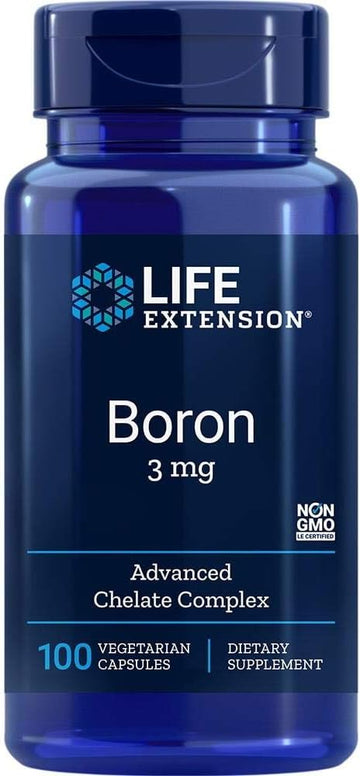 Life Extension Boron 3 Mg With Riboflavin (Vitamin B2) – Supports Healthy Bones, Hormone Activity & Immune Function – Gluten-Free, Non-Gmo – 100 Vegetarian Capsules