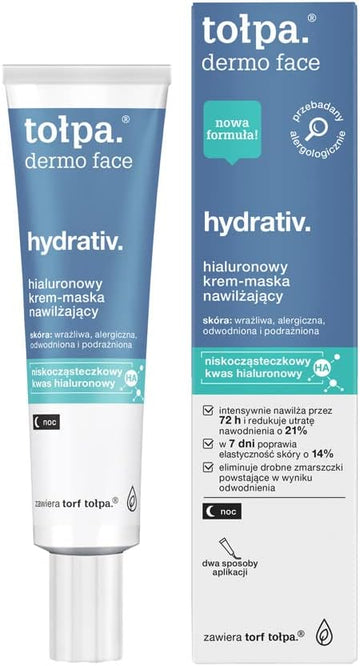 ToPa Dermo Face Hydrativ Moisturizing Relaxing Cream-Mask For Face, Neck And Décolleté, At Night - 40Ml