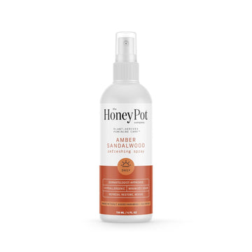 The Honey Pot Company - Refreshing And Restorative Panty And Body Plant-Derived Deodorant Spray - Paraben & Sulfate Free - Amber Sandalwood -4 Fl. Oz