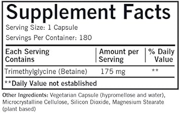 Tmg (Trimethylglycine) 175 Mg - 180 Capsules