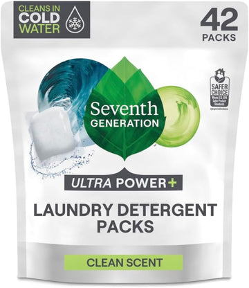 Seventh Generation Ultra Power Plus Laundry Detergent Packs Fresh Citrus Laundry Soap Epa Safer Choice Certified 42 Count
