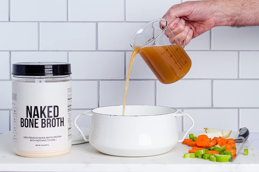 Naked Bone Broth - Beef Bone Broth Protein Powder - 20G Protein, Only 1 Ingredient - Gut Health And Joint Supplement - Unflavored - No Gmo, Gluten, Or Soy - 1 Pound