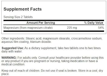 Swanson Magnesium Citrate - Super Strength 112.5 mg 240 Tabs