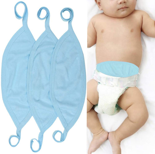 ToBeInStyle Babies' 3 Pack Comfortable Newborn Baby Belly Binder - Blue - One Size