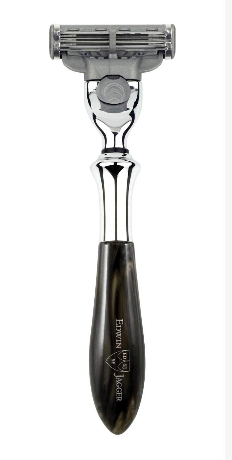 Edwin Jagger Plaza Imitation Black Marble Handle For A Gillette Mach3 Razor Cartridge (Imitation Ivory)