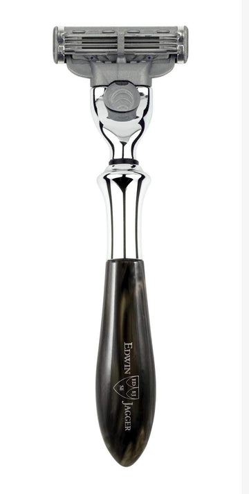 Edwin Jagger Plaza Imitation Black Marble Handle For A Gillette Mach3 Razor Cartridge (Imitation Ivory)