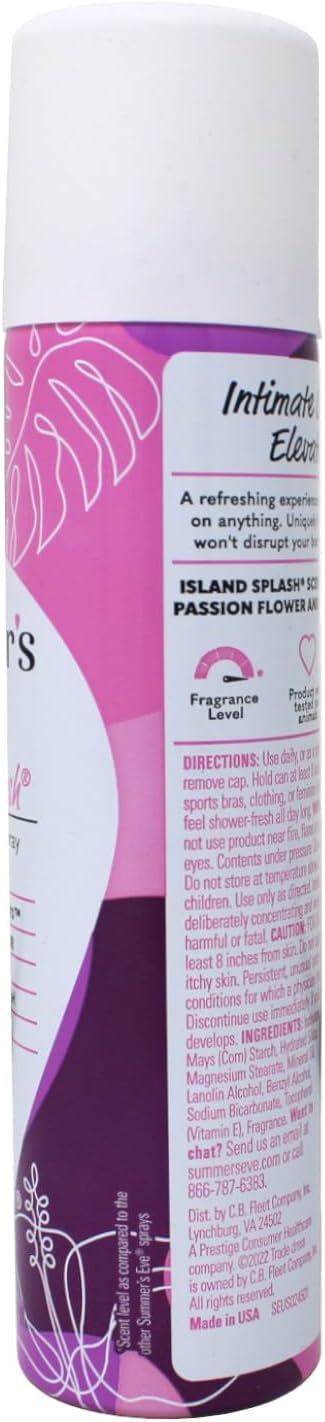 SUMMER'S EVE Feminine Deodorant Spray-Island Splash-2 oz, 2 pk : Health & Household