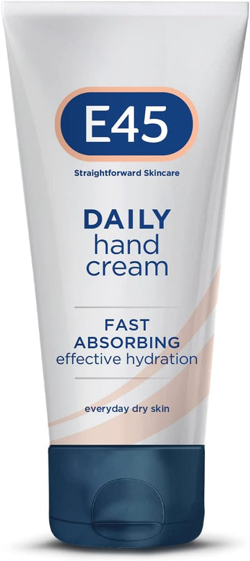E45 Daily Hand Cream 50 ml – E45 Hand Cream for Very Dry Hands - Hand Moisturiser for Dry Skin and Sensitive Skin - Non-Greasy Hand Repair Cream for Soft and Supple Hands - Fast Absorption Formula