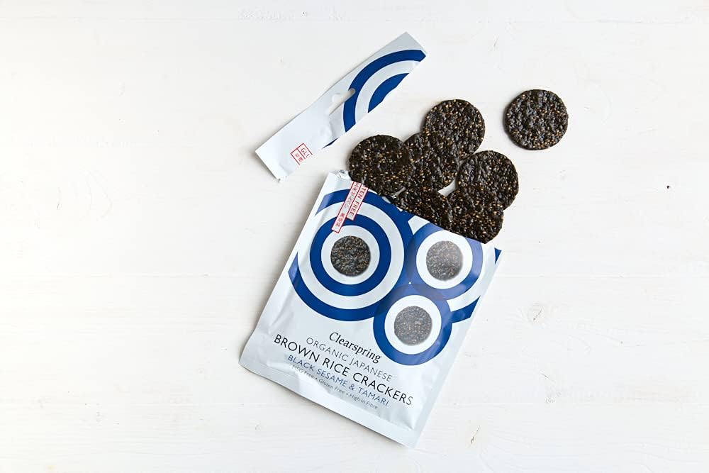Clearspring Organic Japanese Brown Rice Crackers (Black Sesame, 1) : Amazon.co.uk: Grocery