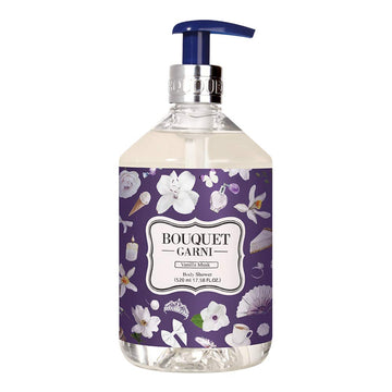 Bouquet Garni Body Shower Vanilla Musk Fragrance - Gentle Cleaning, Skin Care, Long-Lasting Fragrance (Containing Tea Tree And Lavender Extract) - 17.6 Oz