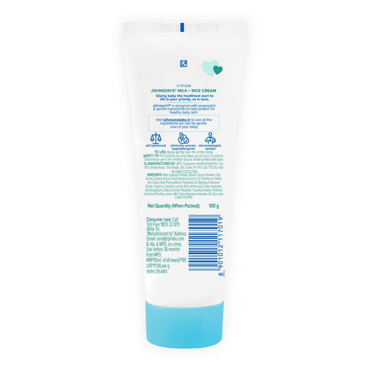 Johnson'S Baby Milk And Rice Cream, 100G