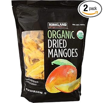 Kirkland Signature Organic Dried Mangoes, 2.5 Pounds (Pack of 2)