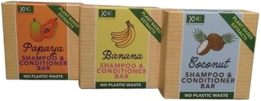 Xhc Shampoo & Conditioner Bars (2In1) - Coconut, Papaya, Banana