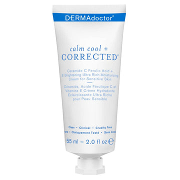 Dermadoctor Calm Cool + Corrected Ceramide C Ferulic Acid + E Brightening Ultra-Rich Moisturizing Cream For Sensitive Skin, 2.0 Fl Oz