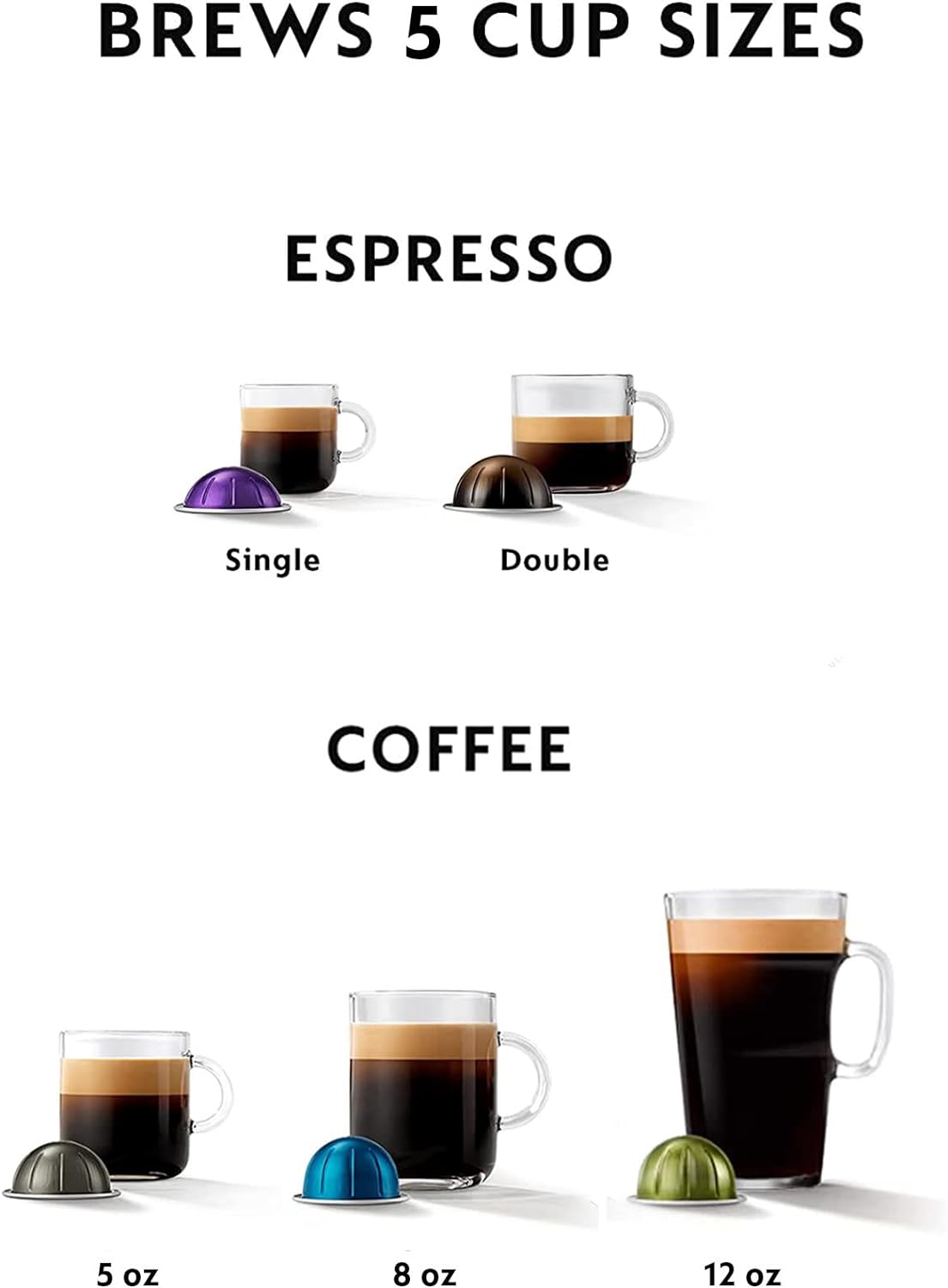 Nespresso Vertuo Pop+ Deluxe Coffee and Espresso Machine by De'Longhi, Silver: Home & Kitchen