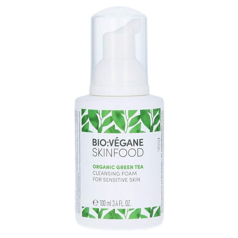 Bio:Vegane Skinfood, Organic Green Tea Cleansing Foam For Sensitive Skin, 3.4 Fl Oz