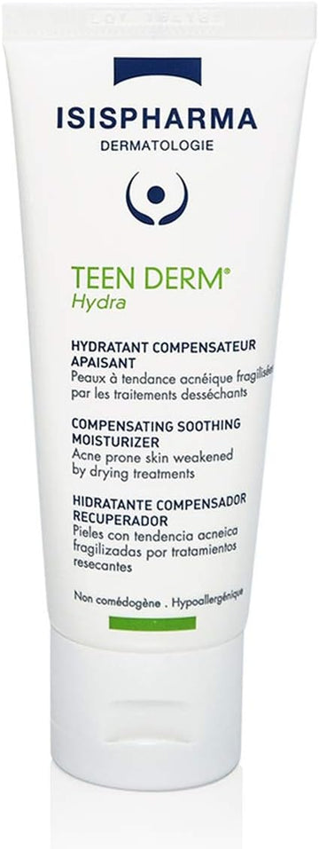 Isispharma Teen Derm Hydra - Face Moisturizer For Acne-Prone Skin- Acne Treatement For Face With Cocoa Butter, Bisabolol - Moisturizes And Soothes - Glass Skin Effect - Made In Made In France
