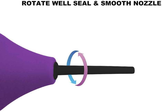 Rectal Enema Bulb for Men - Anal Douche for Women, BPA and Phthalates Free Reusable Vaginal or Anal Clyster Cleaner with Soft and Smooth Nozzle, 220ML, Purple