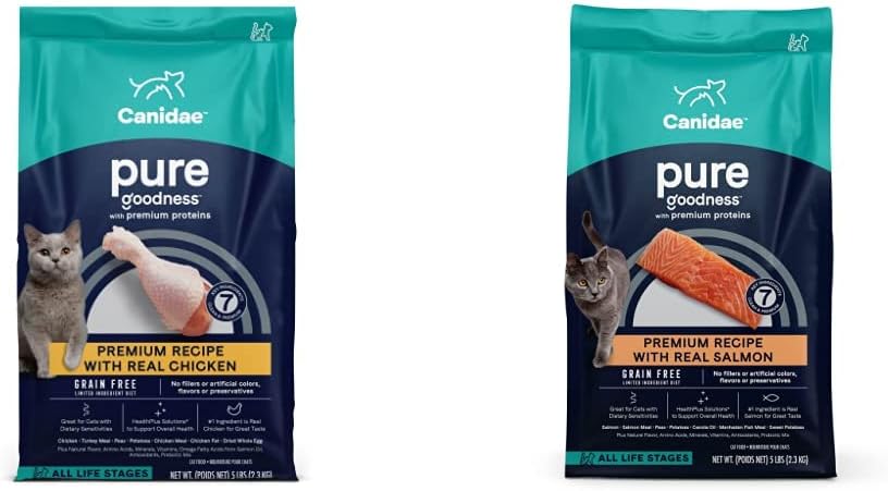 Canidae Pure Limited Ingredients Premium Dry Cat Food Bundle, Chicken And Salmon Recipes, 5 Pounds (Pack Of 2), Grain Free