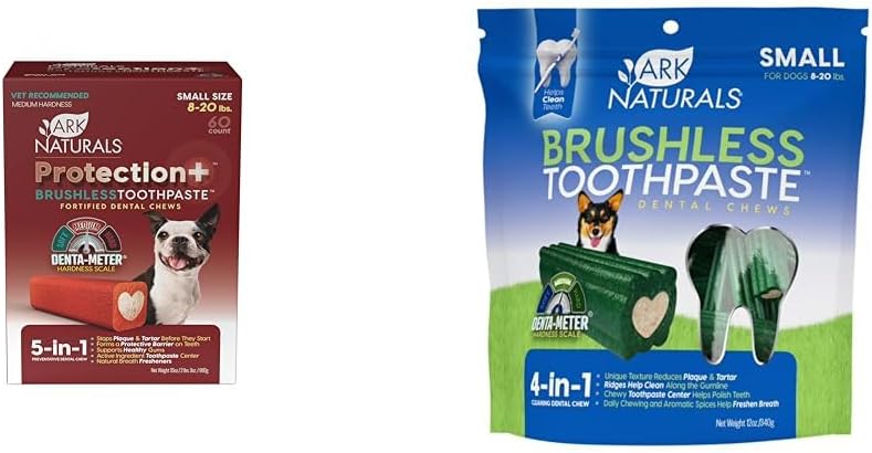 Ark Naturals Soft Shield Protection+ & Brushless Toothpaste Bundle, Dog Dental Chews for Small Breeds, Prevents Plaque & Tartar, Freshens Breath : Pet Supplies