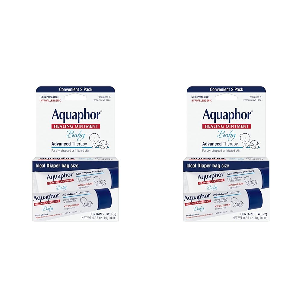 Aquaphor Baby Healing Ointment To-Go Pack - Advanced Therapy for Chapped Cheeks and Diaper Rash -2 Count(Pack of 2)