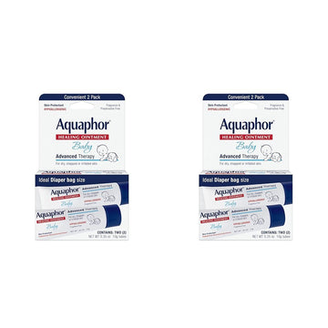 Aquaphor Baby Healing Ointment To-Go Pack - Advanced Therapy for Chapped Cheeks and Diaper Rash -2 Count(Pack of 2)