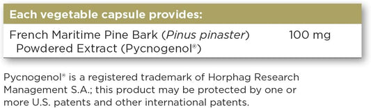 Solgar Pycnogenol 100 Mg, 30 Vegetable Capsules - Antioxidant Protection - Healthy Leg & Vein Support - Non-Gmo, Vegan, Gluten Free, Dairy Free, Kosher - 30 Servings