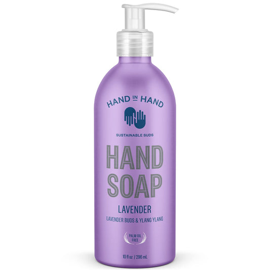 Hand In Hand Nourishing Liquid Hand Soap, 10 Fl Oz, Lavender Buds & Ylang Ylang, Lavender Scent, 4 Pack