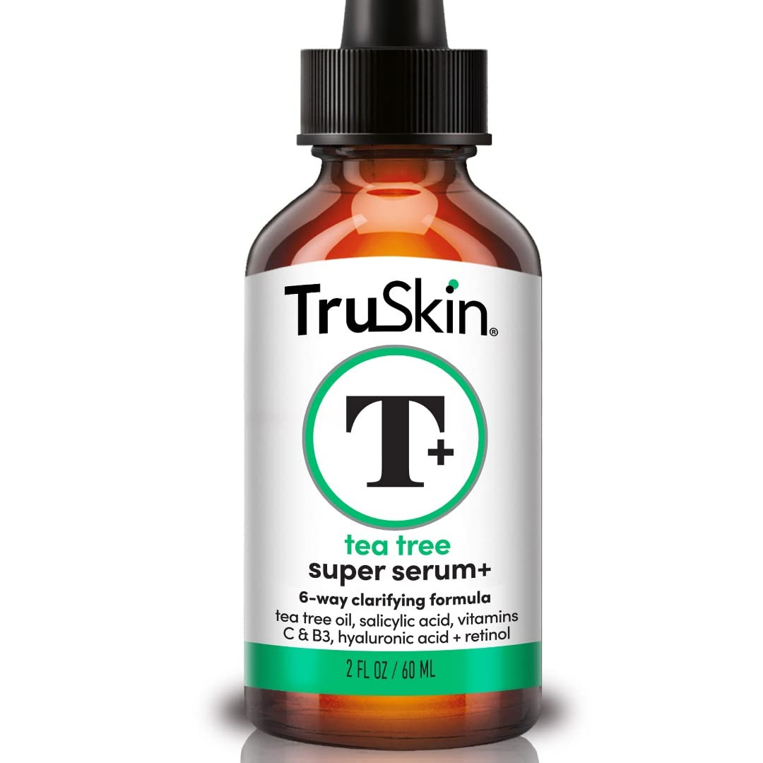 Truskin Tea Tree Oil For Face - Acne Serum - Unclog Pores, Soothe Breakouts - Blemish Spot Treatment For Smooth, Glowing Skin - Tea Tree Oil For Skin + Salicylic Acid, Niacinamide & Retinol - 2 Oz