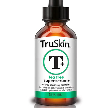 Truskin Tea Tree Oil For Face - Acne Serum - Unclog Pores, Soothe Breakouts - Blemish Spot Treatment For Smooth, Glowing Skin - Tea Tree Oil For Skin + Salicylic Acid, Niacinamide & Retinol - 2 Oz