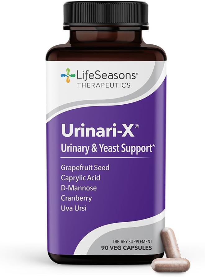 Urinari-X - Urinary Tract Support - Fast Acting Uti Relief - Vitamin Supplement For Healthy Bladder Function & Immunity - D-Mannose, Cranberry, Caprylic Acid, Uva Ursi & Grapefruit
