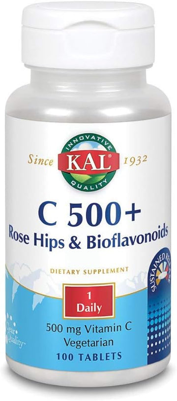 KAL C-500 with RH and Bioflavonoids Sustained Release Tablets, 500 mg, 100 Count : Health & Household