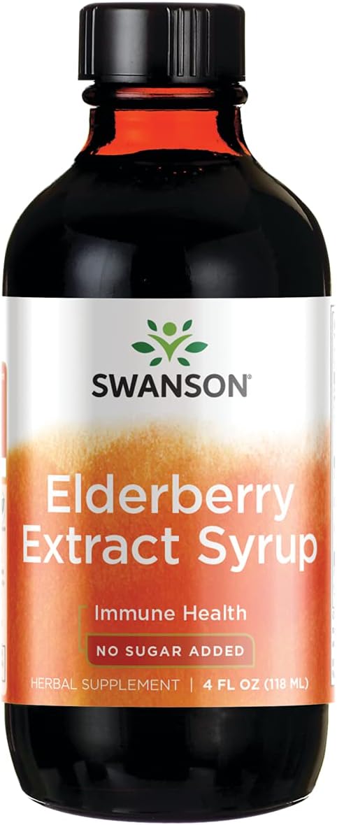 Swanson Elderberry Extract Syrup 4 Fl Ounce (118 Ml) Liquid