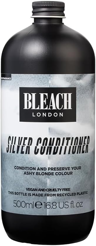 Bleach London Silver Conditioner Xl, Ashy Blonde Coloured Conditioner, Combat Brassiness With Vibrant Purple Pigment, Ideal For All Hair Types - By Bleach London 500 Ml
