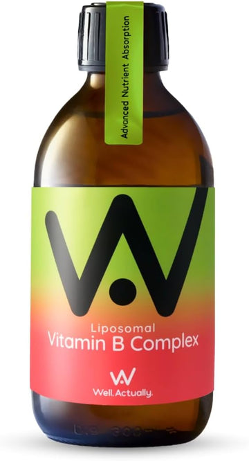 Well Actually Liposomal Vitamin B Complex High Strength And Bioavailability - 8 Essential B Vitamins Complex For Energy, Brain, Metabolism Support - Tropical Flavour (50 Servings)