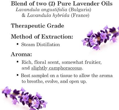 MAJESTIC PURE Lavender Essential Oil with Therapeutic Grade, for Aromatherapy, Massage and Topical uses, 4 fl oz (Pack of 2) : Health & Household