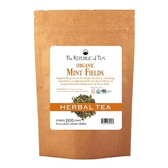 The Republic Of Tea Organic Usda Mint Fields Full-Leaf Herb Tea, .75 Pound / 200 Cups