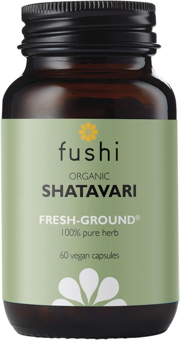 Fushi Shatavari Organic Herbal Supplement 60 Caps | Fresh-Ground Wholefood | Female Balance | Women?s Health Supplement | Ethical & Vegan