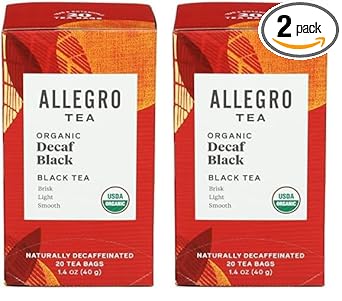 Allegro Tea, Organic Decaf Black Tea Bags, 20 Ct (Pack Of 2)