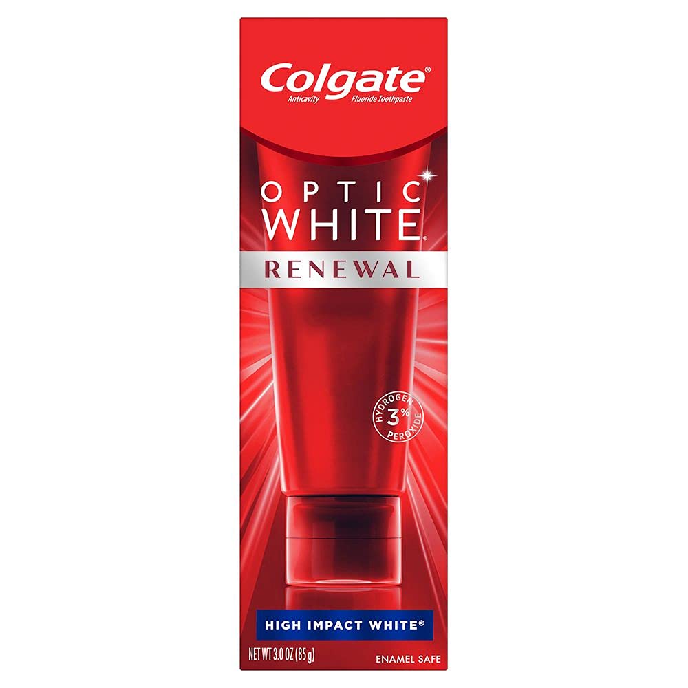 Colgate Optic White Renewal Enamel Strength Teeth Whitening Toothpaste, 3 Oz