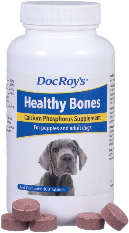 Revival Animal Health Doc Roy's Healthy Bones- Calcium Phosphorus Supplement- for Dogs & Puppies- 100ct Tablets : Pet Bone And Joint Supplements : Pet Supplies