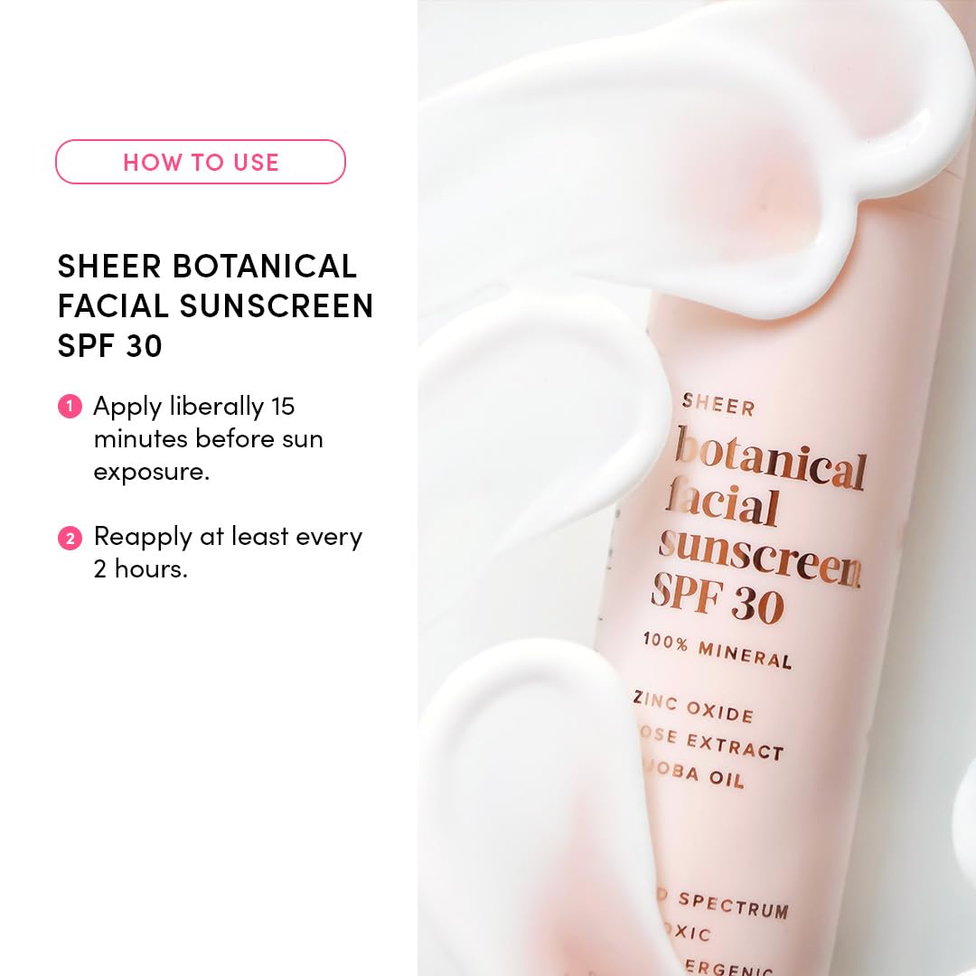 Evereden Sheer Botanical Face Sunscreen SPF 30 1.7 fl oz. | 100% Non-Nano Mineral Sunscreen Face Formula with Zinc Oxide | Soothing & Nourishing Mineral Face Sunscreen | Clean, Vegan, Non-Comedogenic : Beauty & Personal Care