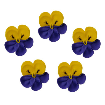 O'Creme Pansy Royal Icing Sugar Flower 1-1/4 Inch - For Cake Decorating - Decorations For Cakes, Cupcake Toppers - Birthday, Wedding, Valentines, Baby