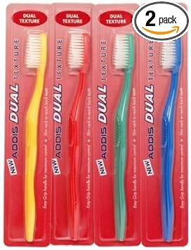 Addis Dual Texture Toothbrush x 12 by Wisdom