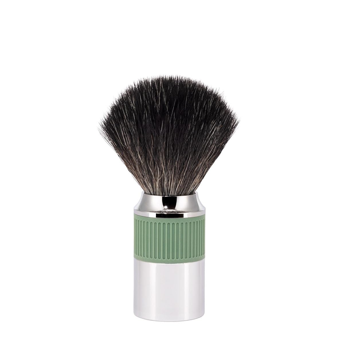 Mühle Neo Shaving Brush | Vegan Shave Brush For Shaving Soaps And Creams | Sustainable Eco-Friendly And Reusable | Exfoliating Shaving Brush | Chrome With Sage Green Silicone Grip Handle : Beauty & Personal Care