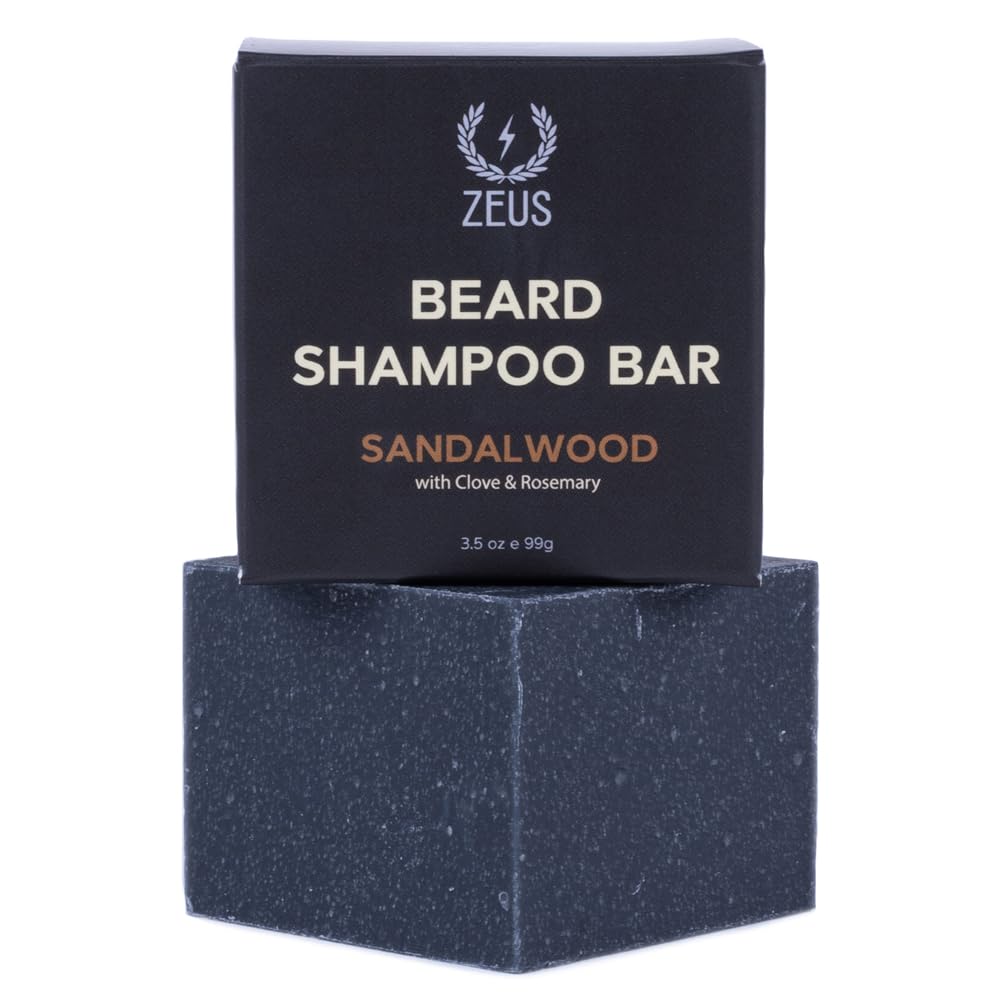 Zeus Beard Wash Bar For Men, All-Natural Hydrating Shampoo, Skin-Clarifying Soap & Beard Care Cleanser With Natural Ingredients, Anti-Itch & Gentle On Skin (Made In Usa) Vanilla Rum